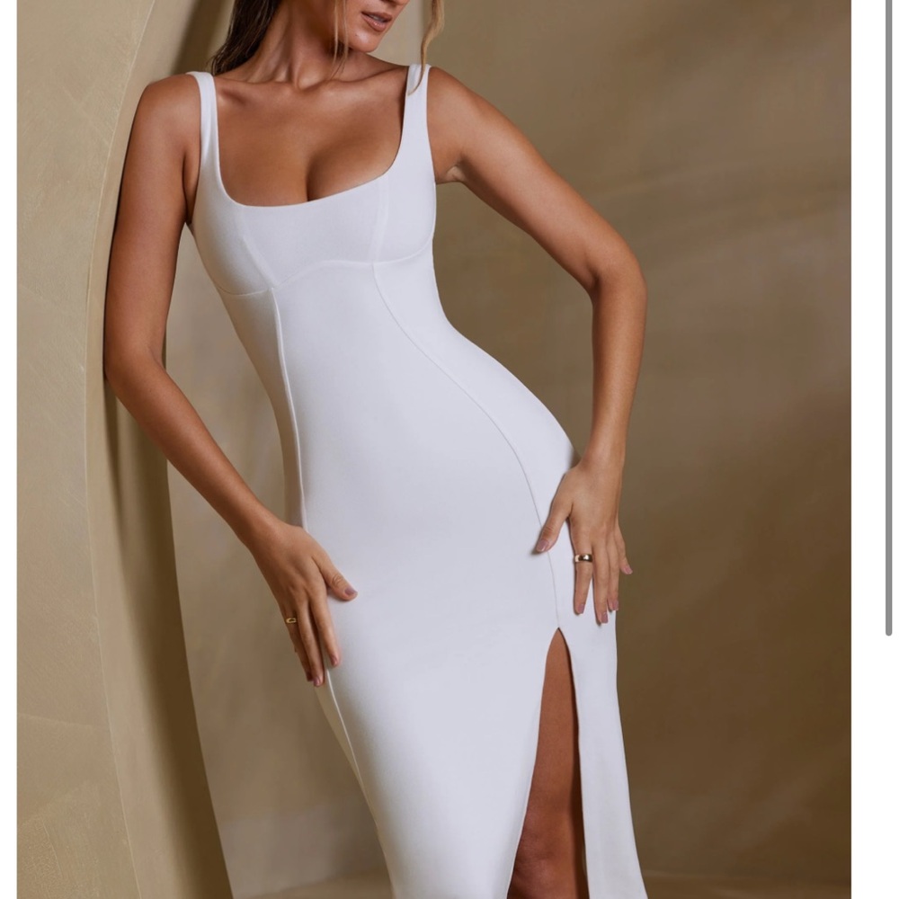 Oh Polly Square Neck Bodycon Midi Dress - image 1